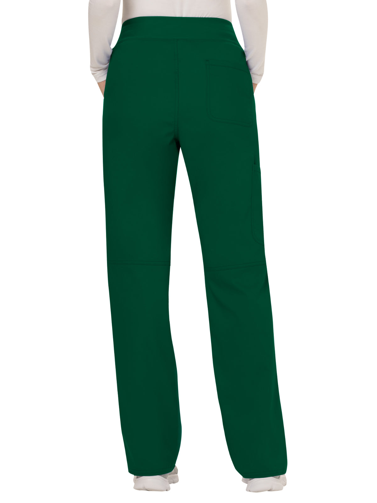 Women's 4-Pocket Mid Rise Straight Leg Pull-on Scrub Pant - WW110 - Hunter Green