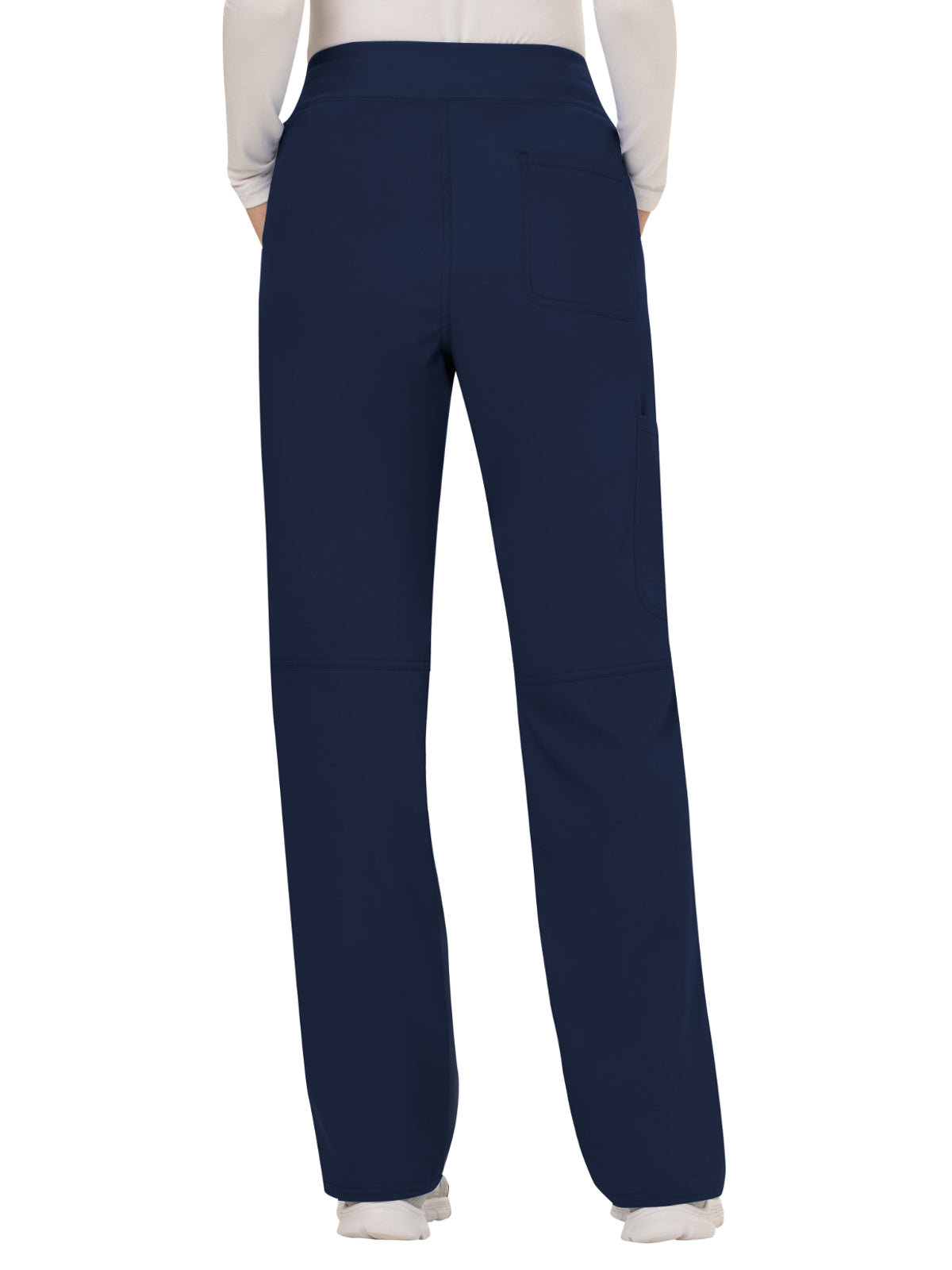 Women's 4-Pocket Mid Rise Straight Leg Pull-on Scrub Pant - WW110 - Navy