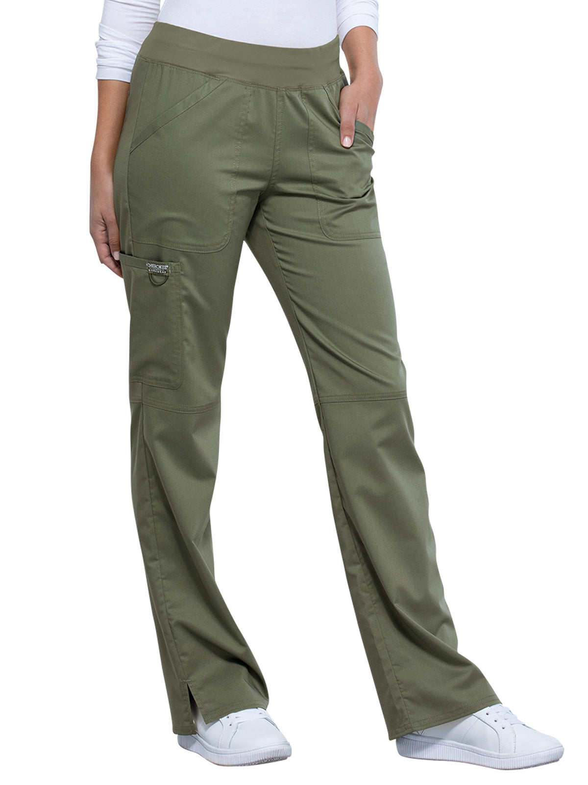 Women's 4-Pocket Mid Rise Straight Leg Pull-on Pant - WW110 - Olive