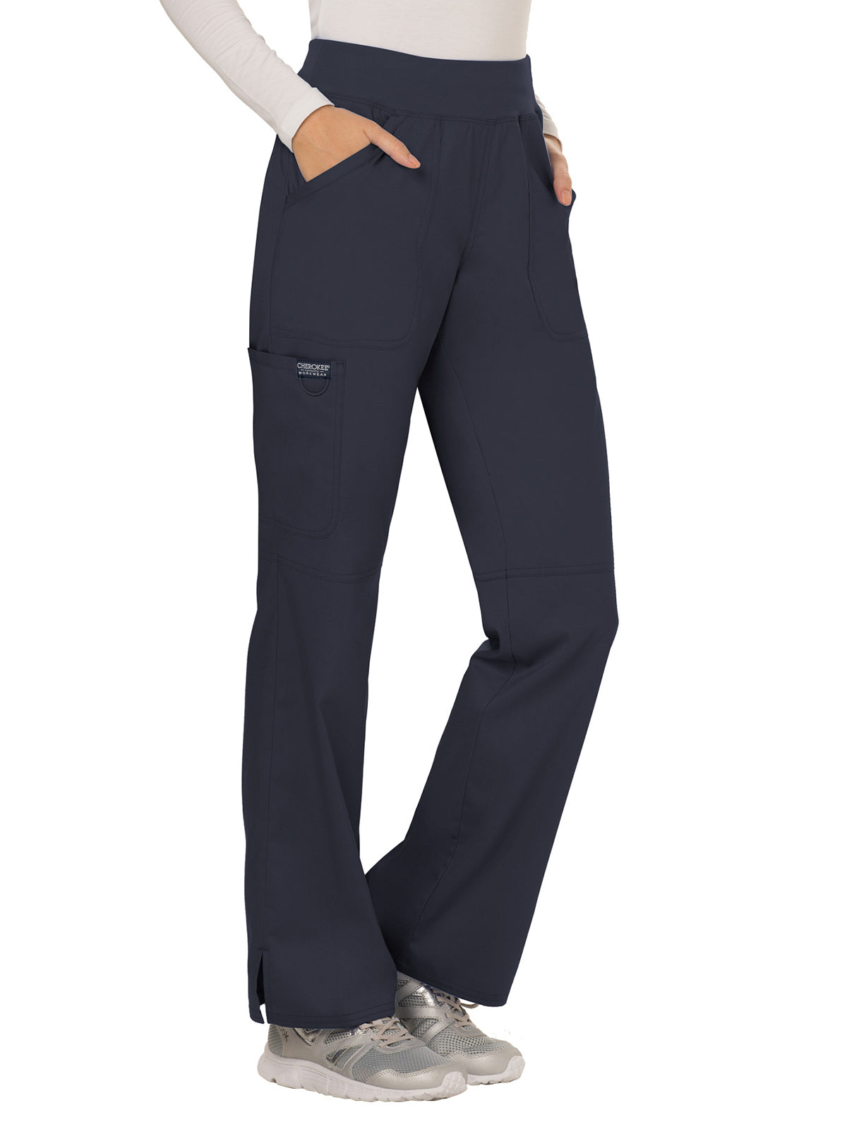 Women's 4-Pocket Mid Rise Straight Leg Pull-on Pant - WW110 - Pewter