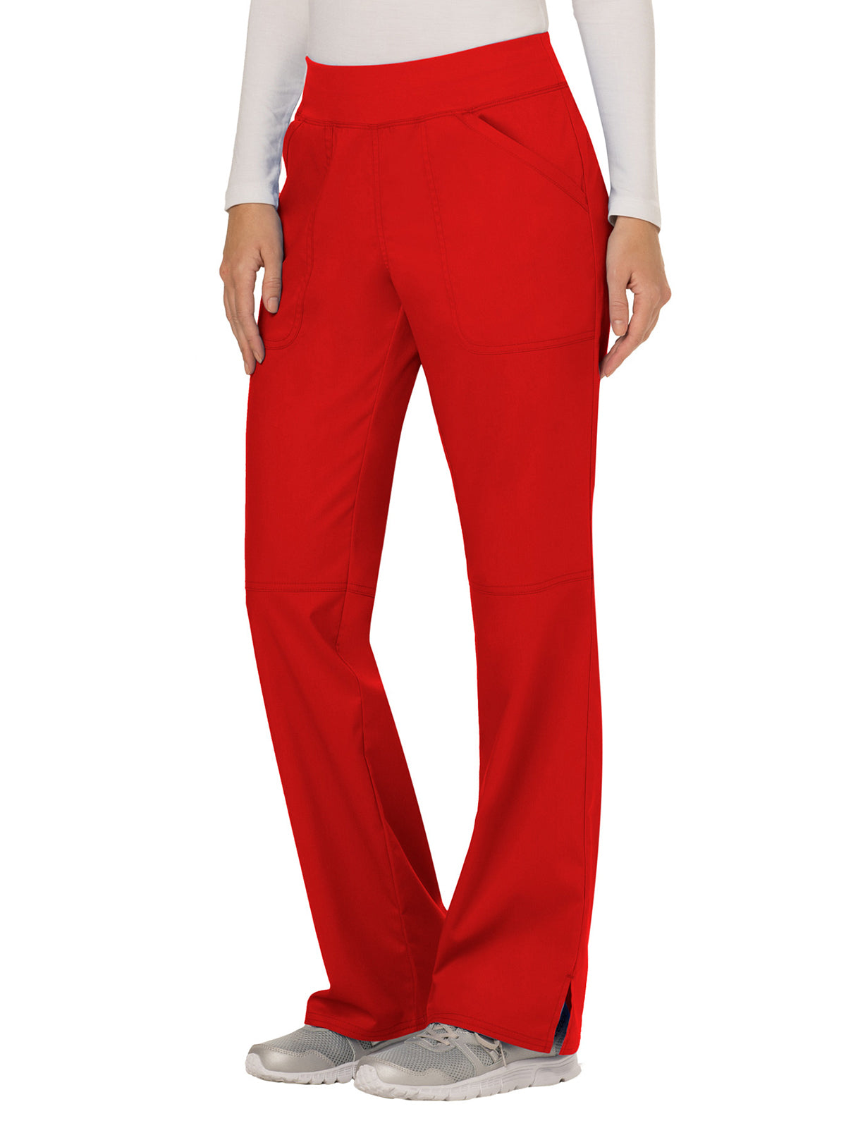 Women's 4-Pocket Mid Rise Straight Leg Pull-on Pant - WW110 - Red