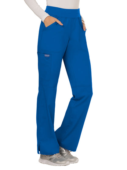 Women's 4-Pocket Mid Rise Straight Leg Pull-on Scrub Pant - WW110 - Royal