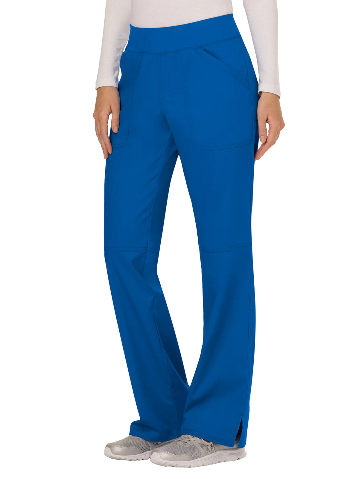 Women's 4-Pocket Mid Rise Straight Leg Pull-on Scrub Pant - WW110 - Royal