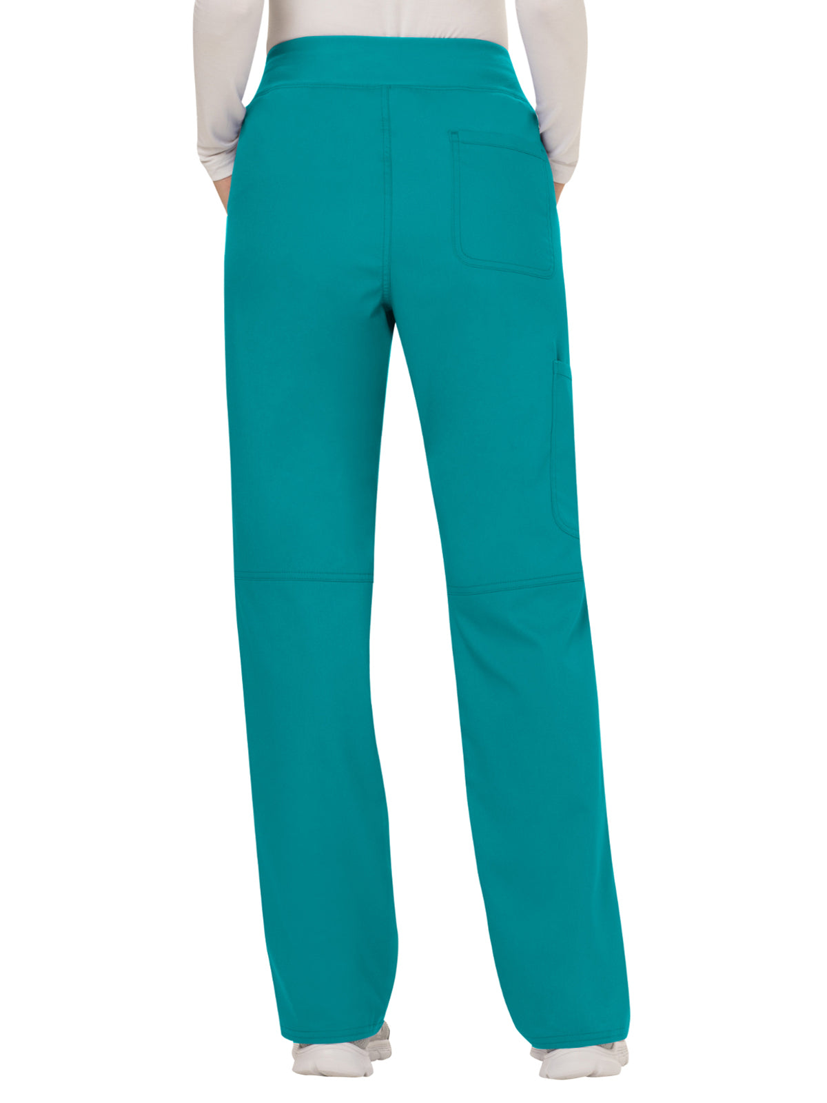 Women's 4-Pocket Mid Rise Straight Leg Pull-on Scrub Pant - WW110 - Teal Blue