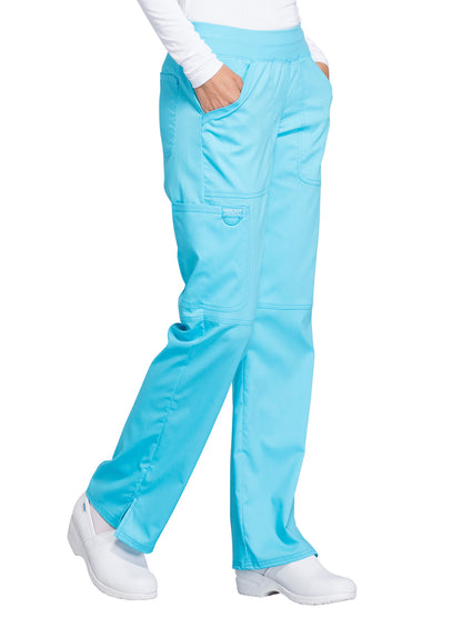 Women's 4-Pocket Mid Rise Straight Leg Pull-on Scrub Pant - WW110 - Turquoise