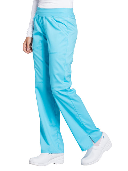 Women's 4-Pocket Mid Rise Straight Leg Pull-on Scrub Pant - WW110 - Turquoise