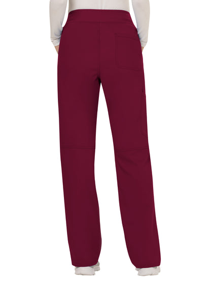 Women's 4-Pocket Mid Rise Straight Leg Pull-on Pant - WW110 - Wine
