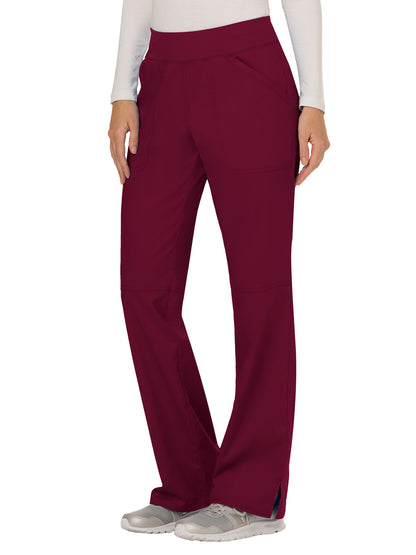 Women's 4-Pocket Mid Rise Straight Leg Pull-on Pant - WW110 - Wine
