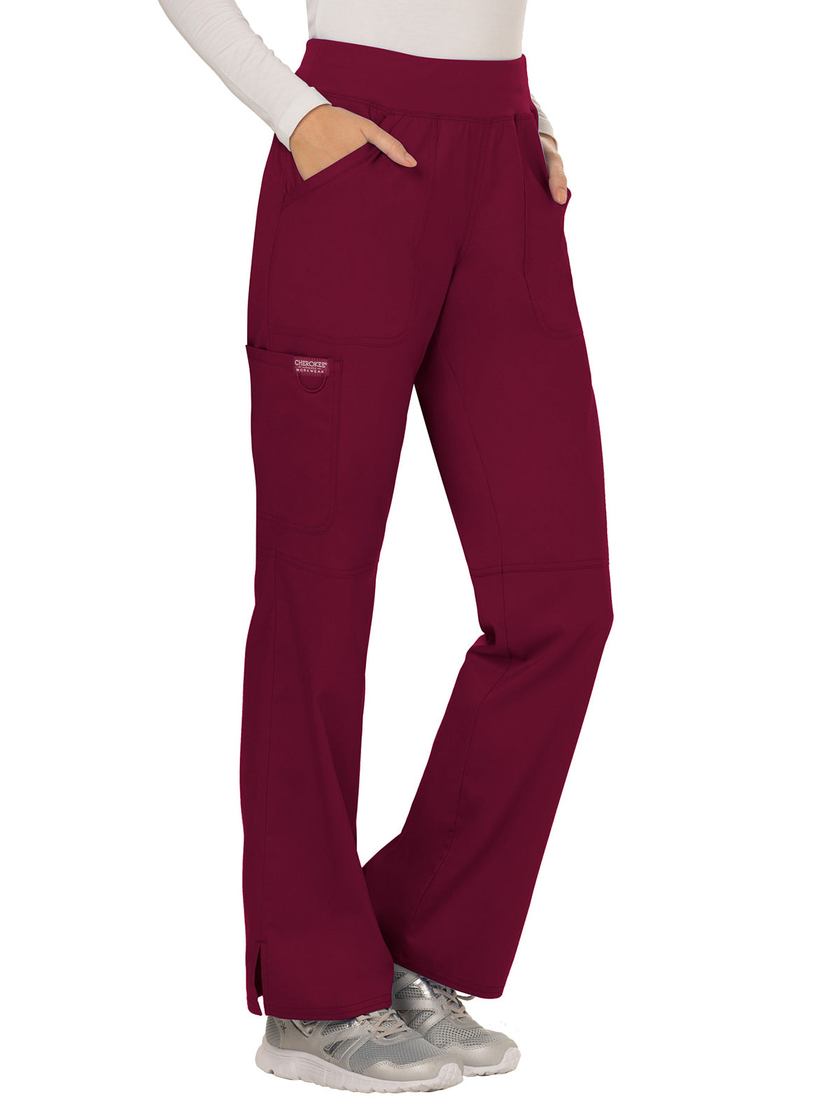 Women's 4-Pocket Mid Rise Straight Leg Pull-on Pant - WW110 - Wine