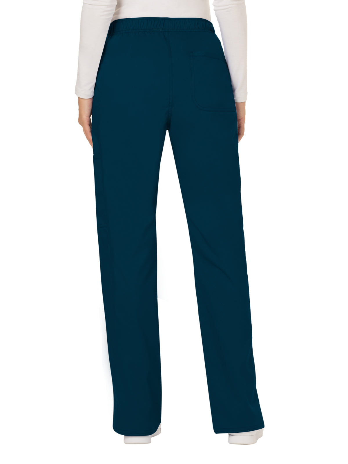 Women's 5-Pocket Mid Rise Drawstring Scrub Pant - WW120 - Caribbean Blue