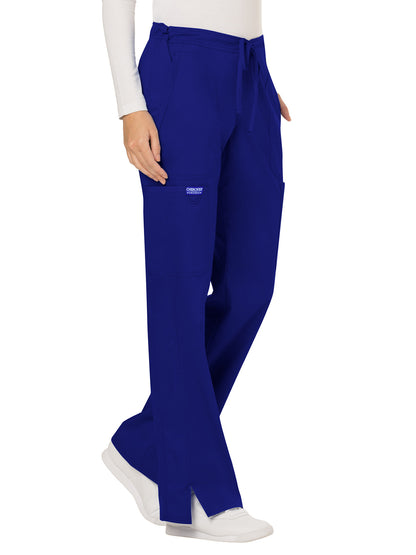 Women's 5-Pocket Mid Rise Drawstring Scrub Pant - WW120 - Galaxy Blue