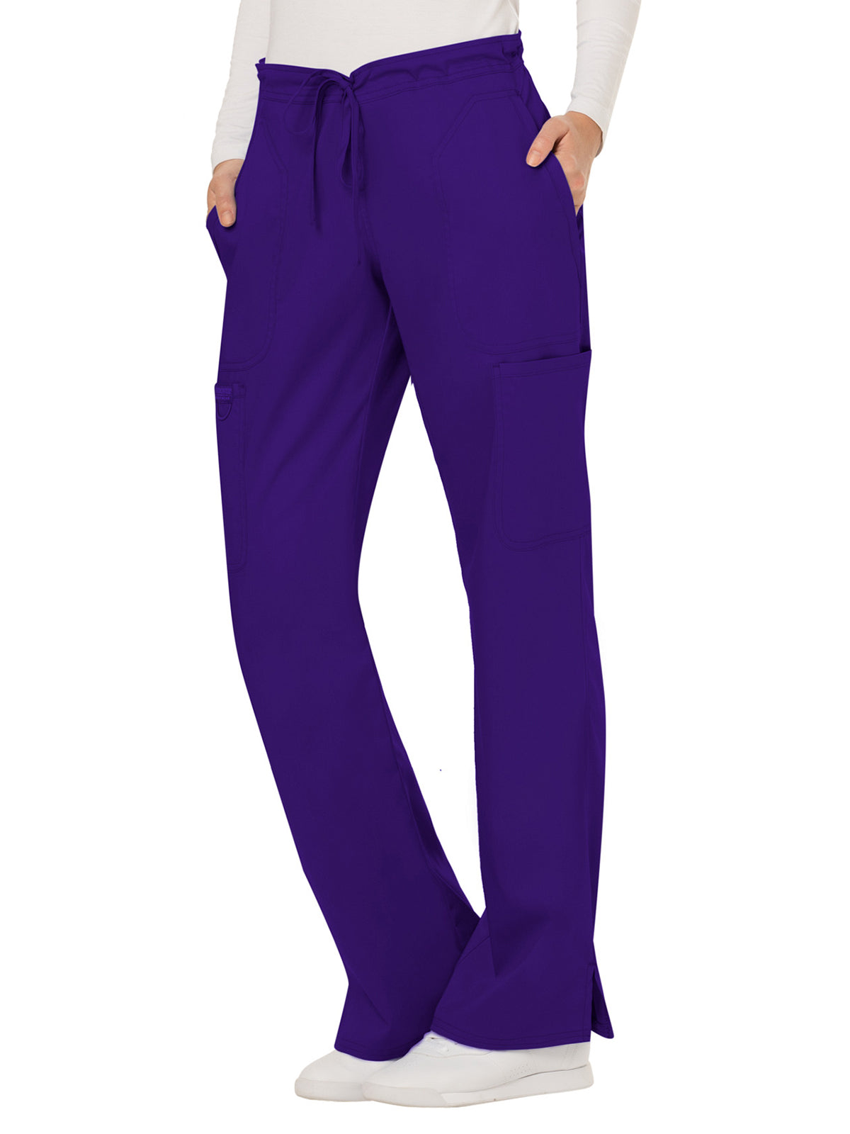 Women's 5-Pocket Mid Rise Drawstring Scrub Pant - WW120 - Grape