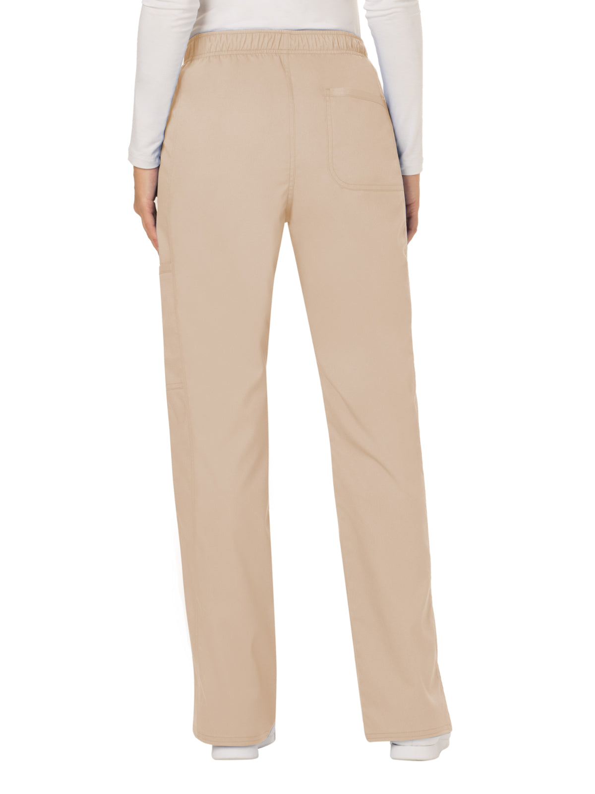 Women's 5-Pocket Mid Rise Drawstring Scrub Pant - WW120 - Khaki