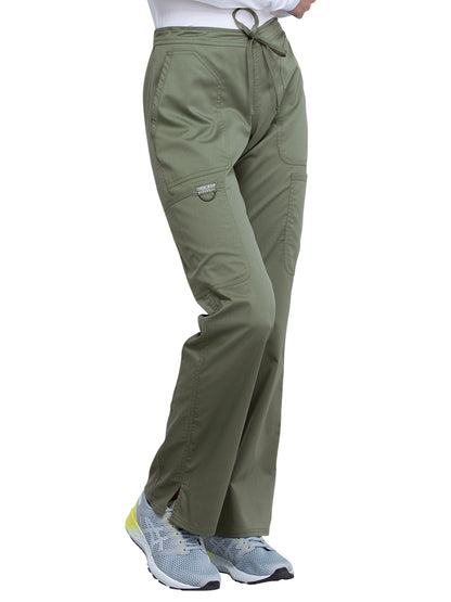 Women's 5-Pocket Mid Rise Drawstring Scrub Pant - WW120 - Olive