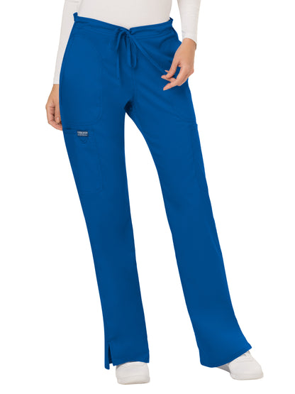 Women's 5-Pocket Mid Rise Drawstring Scrub Pant - WW120 - Royal