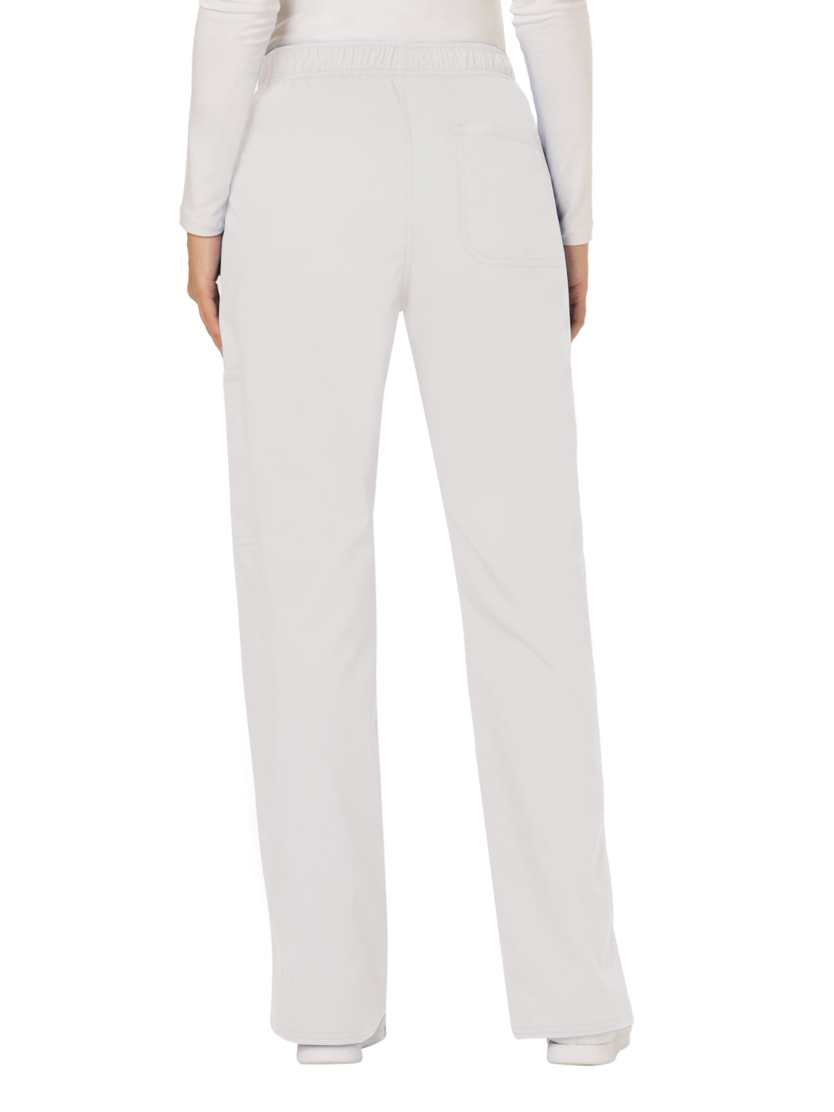 Women's 5-Pocket Mid Rise Drawstring Scrub Pant - WW120 - White