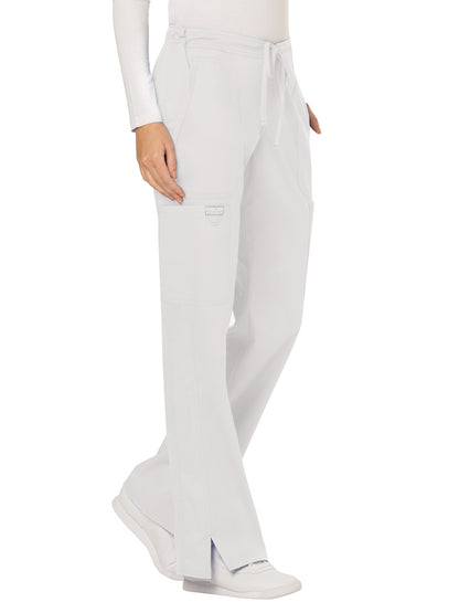 Women's 5-Pocket Mid Rise Drawstring Scrub Pant - WW120 - White