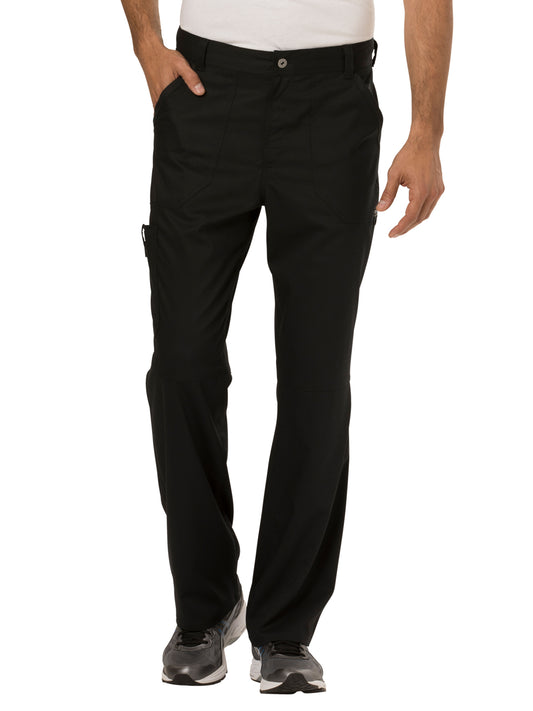 Men's Drawstring Fly Front Scrub Pant - WW140 - Black