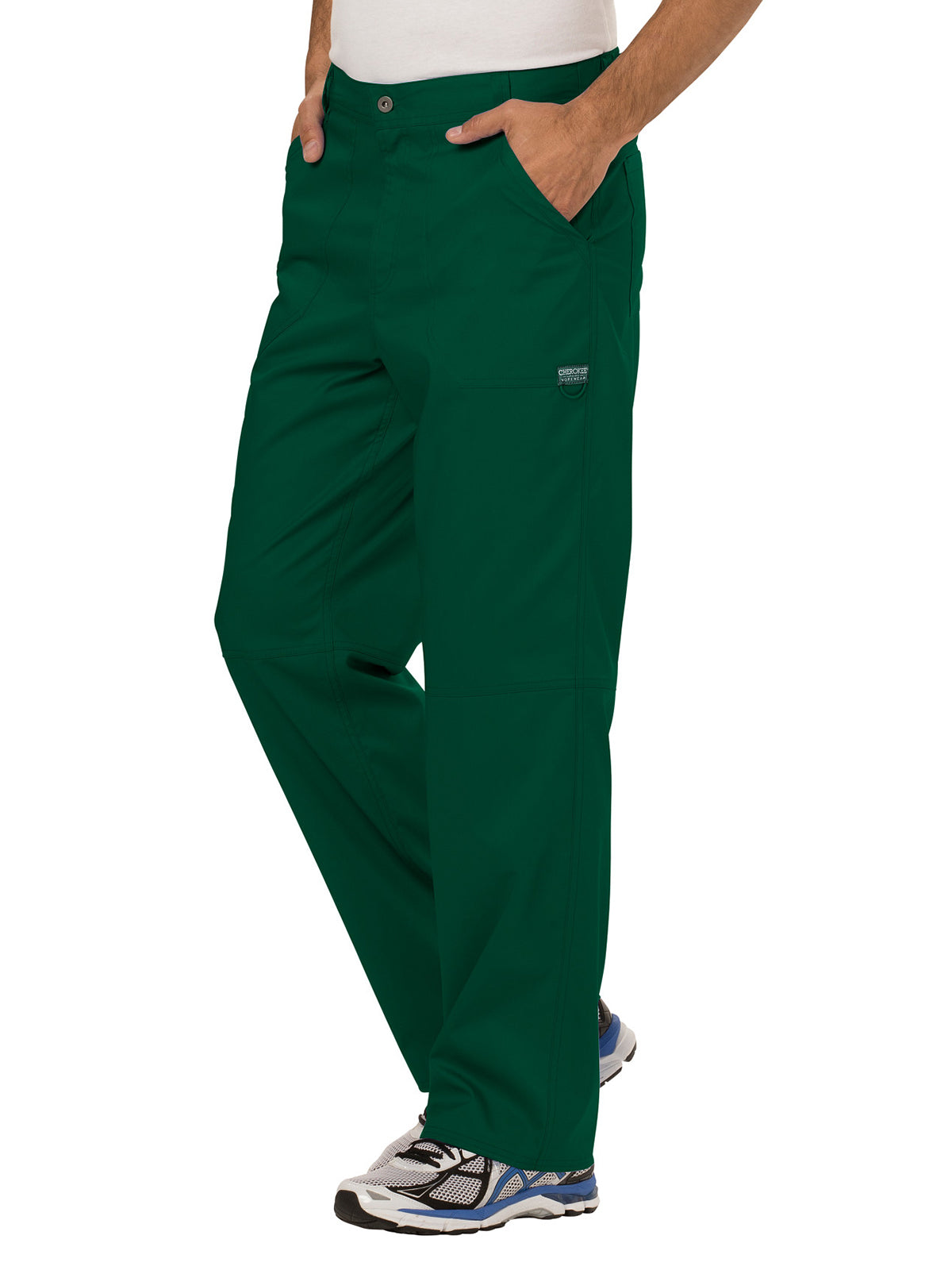 Men's Drawstring Fly Front Scrub Pant - WW140 - Hunter Green