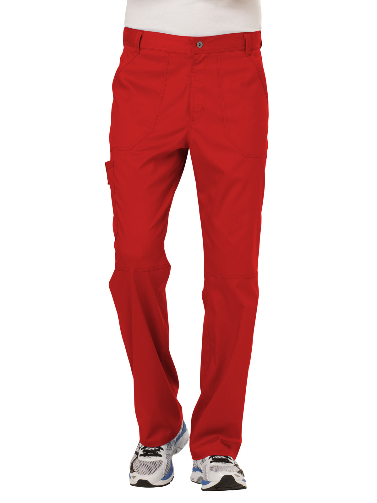 Men's Drawstring Fly Front Scrub Pant - WW140 - Red