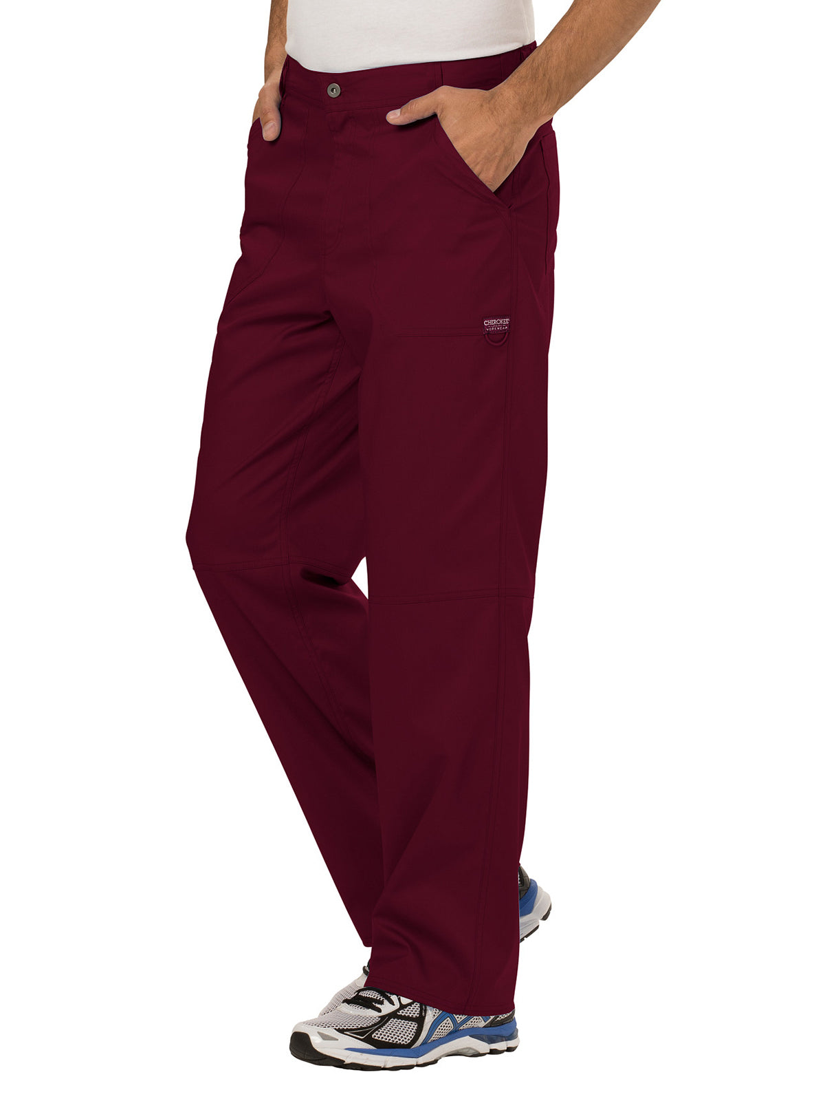 Men's Drawstring Fly Front Scrub Pant - WW140 - Wine