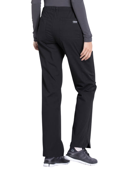 Women's Mid Rise Straight Leg Drawstring Pant - WW160 - Black