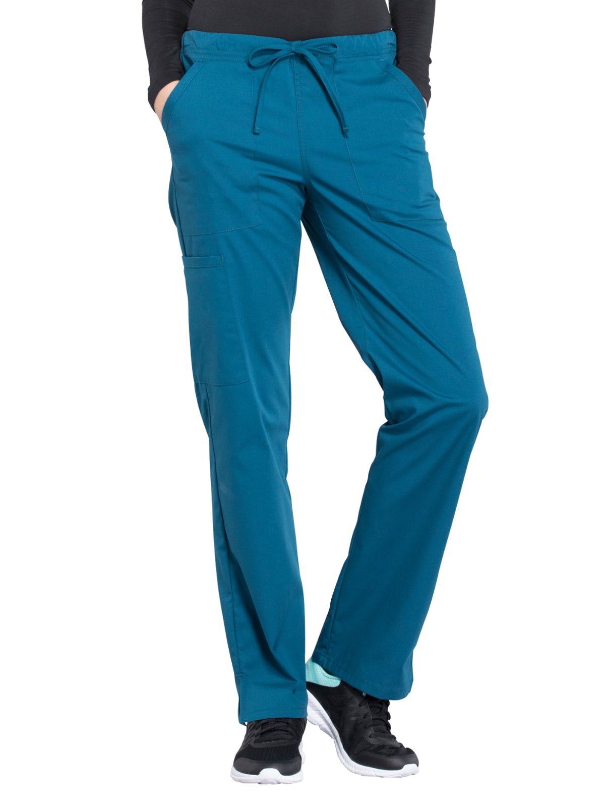 Women's Mid Rise Straight Leg Drawstring Pant - WW160 - Caribbean Blue