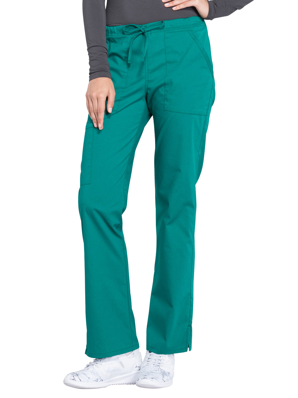 Women's Mid Rise Straight Leg Drawstring Pant - WW160 - Hunter Green