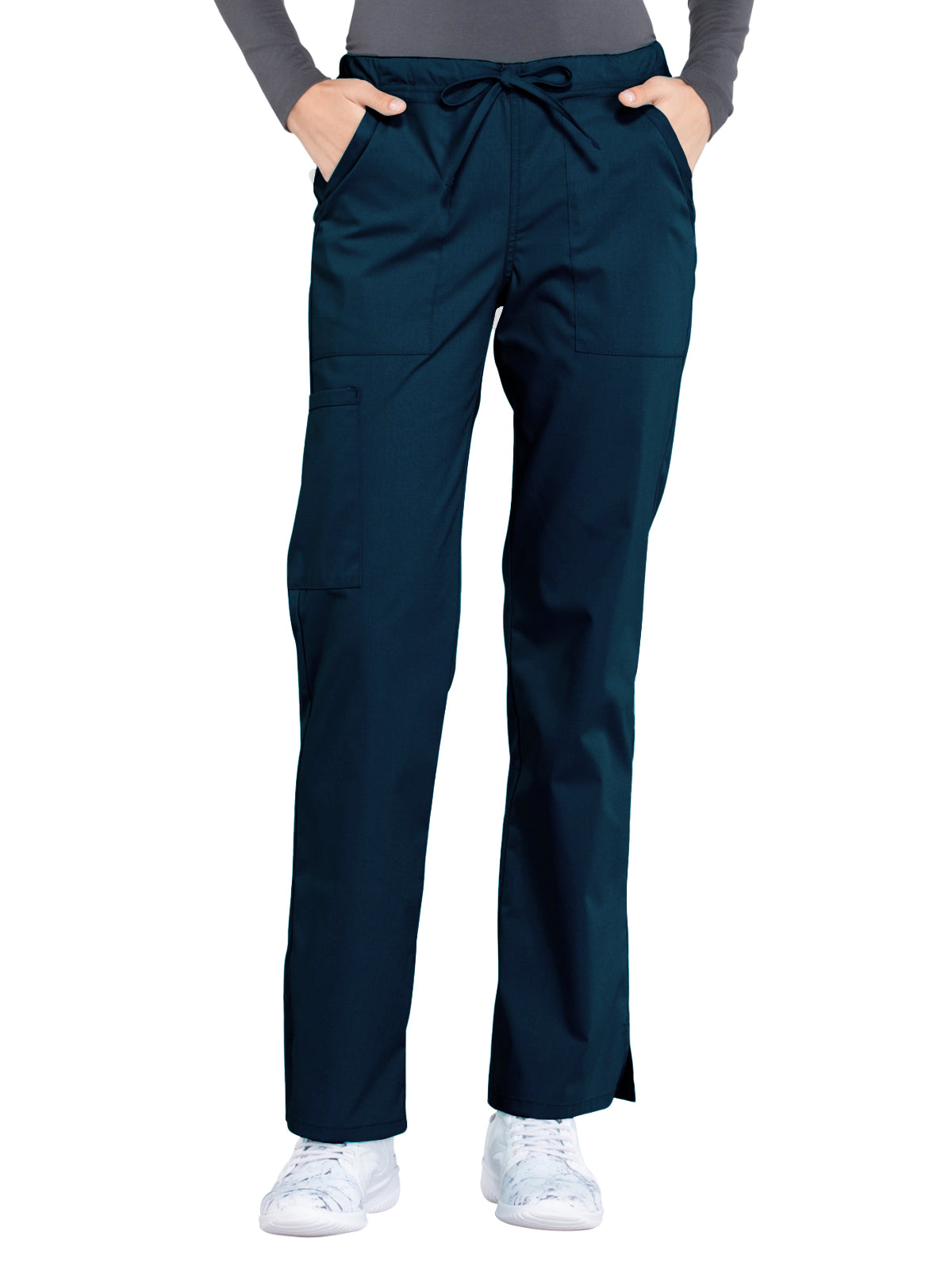 Women's Mid Rise Straight Leg Drawstring Pant - WW160 - Navy