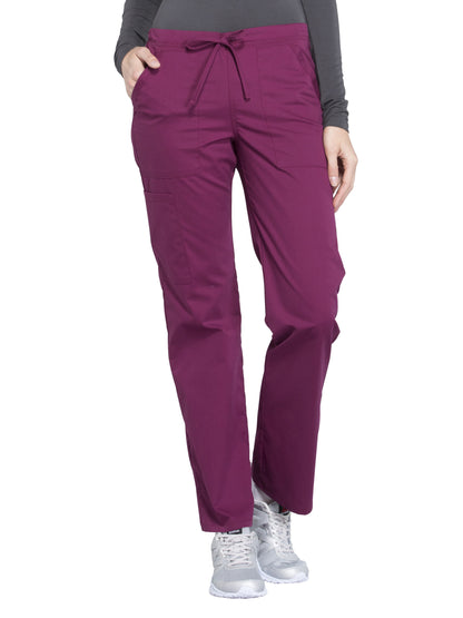 Women's Mid Rise Straight Leg Drawstring Pant - WW160 - Wine