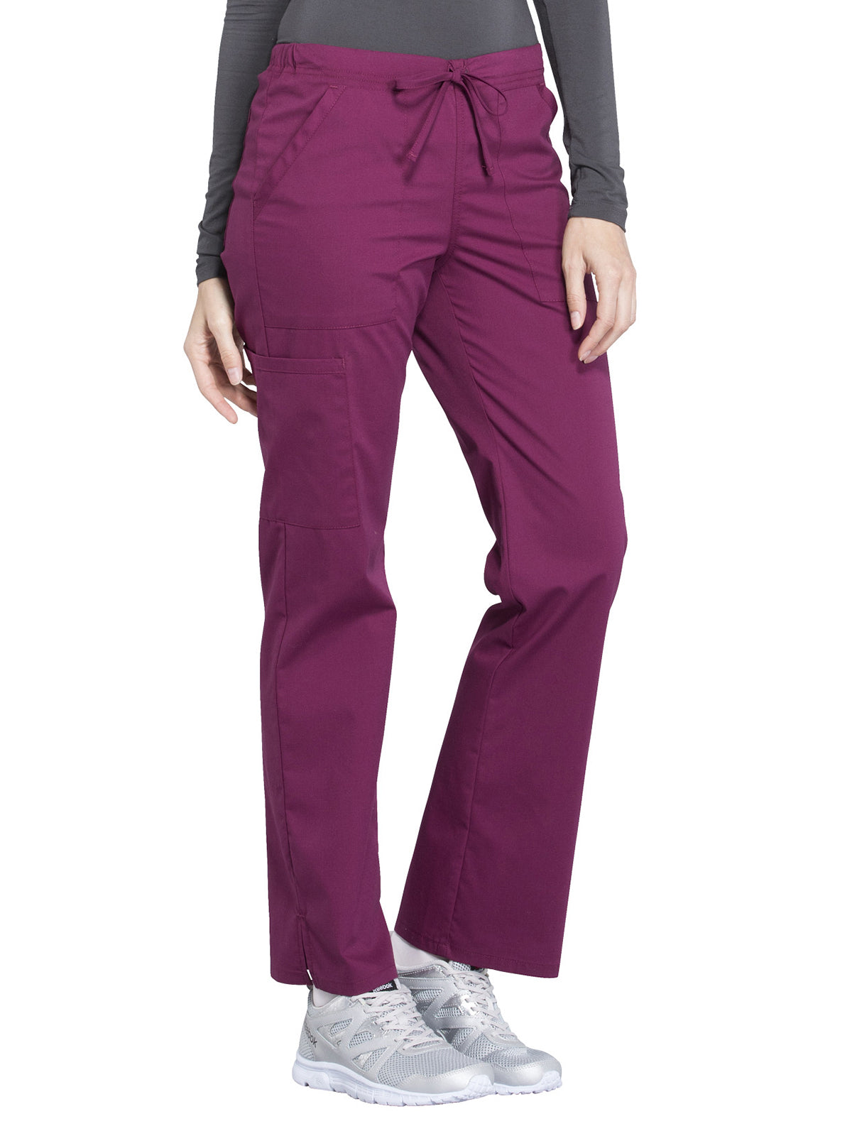 Women's Mid Rise Straight Leg Drawstring Pant - WW160 - Wine