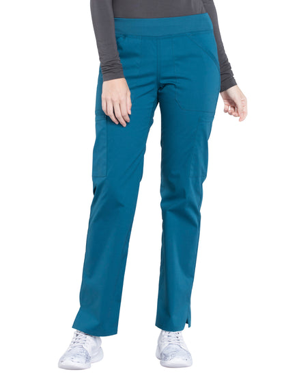 Women's Mid Rise Straight Leg Cargo Scrub Pant - WW170 - Caribbean Blue