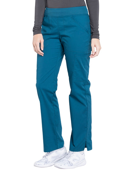 Women's Mid Rise Straight Leg Cargo Scrub Pant - WW170 - Caribbean Blue