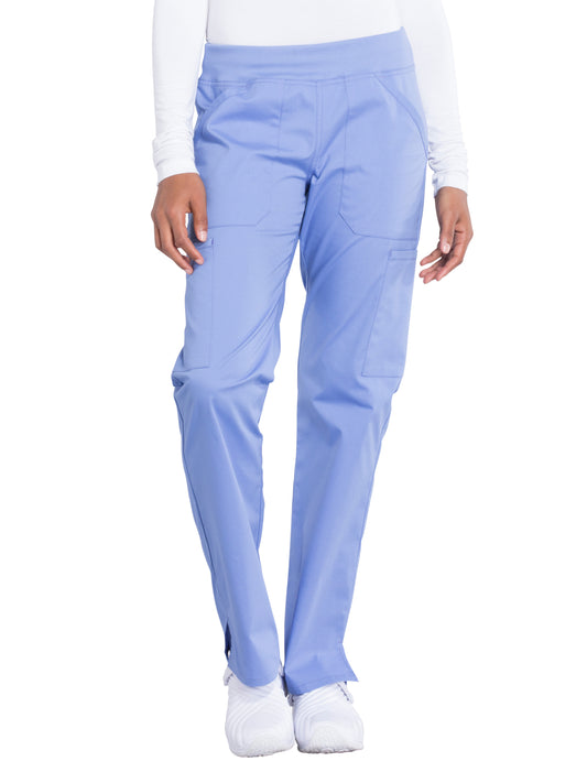 Women's Mid Rise Straight Leg Cargo Scrub Pant - WW170 - Ciel Blue