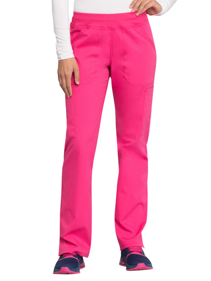 Women's Mid Rise Straight Leg Cargo Scrub Pant - WW170 - Electric Pink