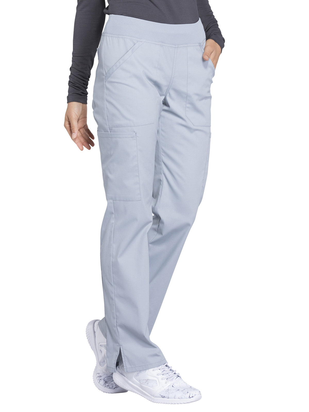 Women's Mid Rise Straight Leg Cargo Scrub Pant - WW170 - Grey