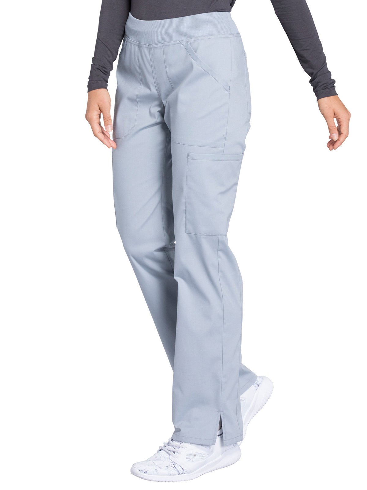 Women's Mid Rise Straight Leg Cargo Scrub Pant - WW170 - Grey