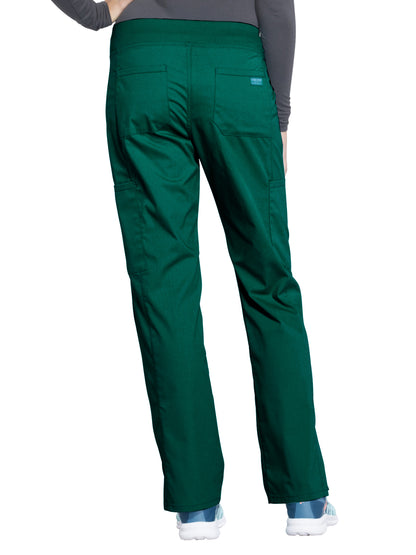 Women's Mid Rise Straight Leg Cargo Scrub Pant - WW170 - Hunter Green