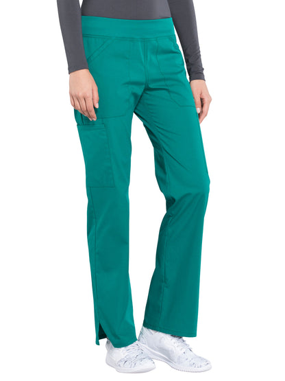 Women's Mid Rise Straight Leg Cargo Scrub Pant - WW170 - Hunter Green