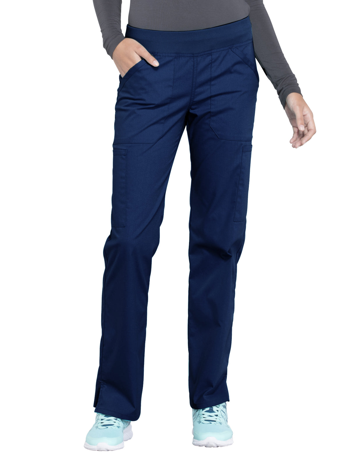 Women's Mid Rise Straight Leg Cargo Scrub Pant - WW170 - Navy