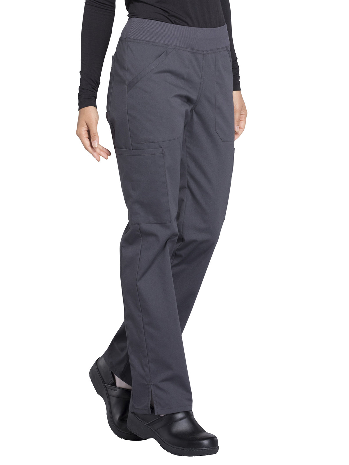 Women's Mid Rise Straight Leg Cargo Scrub Pant - WW170 - Pewter