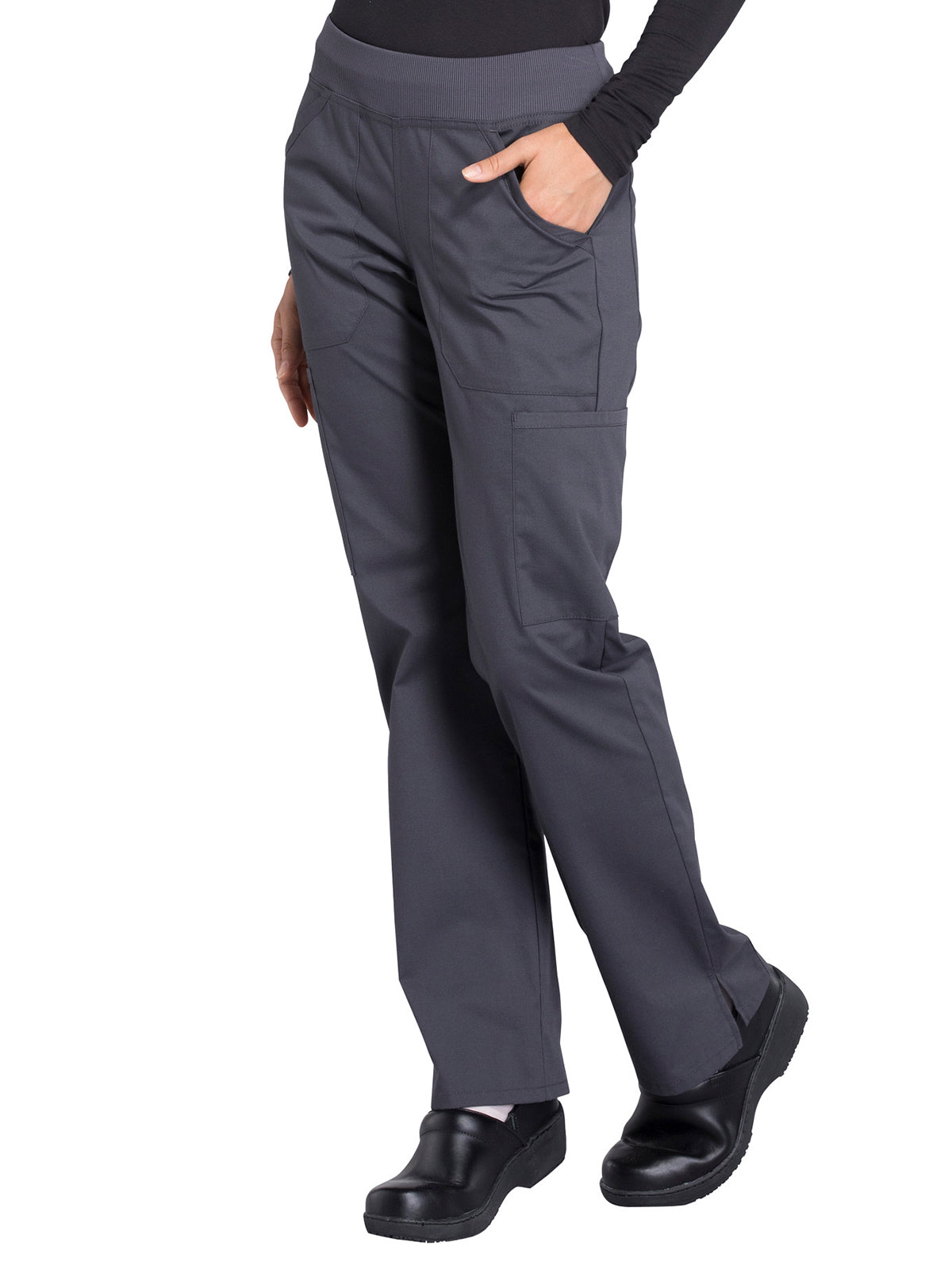 Women's Mid Rise Straight Leg Cargo Scrub Pant - WW170 - Pewter