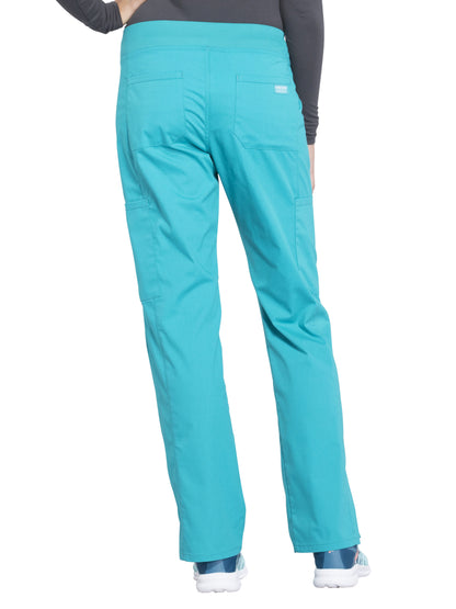 Women's Mid Rise Straight Leg Cargo Scrub Pant - WW170 - Teal Blue