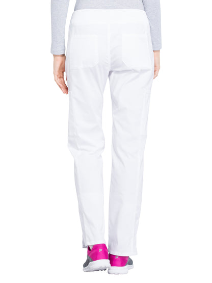 Women's Mid Rise Straight Leg Cargo Scrub Pant - WW170 - White