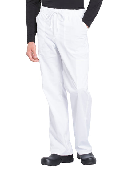 Men's Tapered Leg Fly Front Cargo Pant - WW190 - White