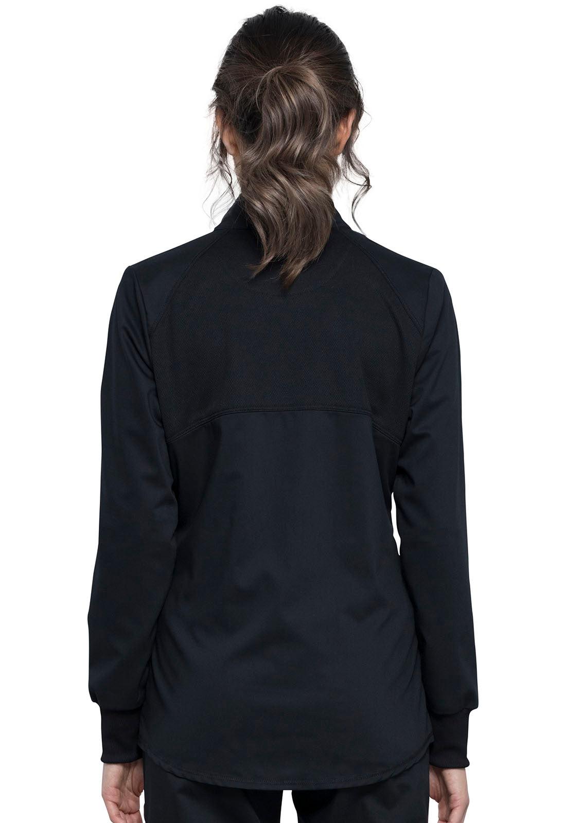 Women's 2-Pocket Zip Front Scrub Jacket - WW301 - Black