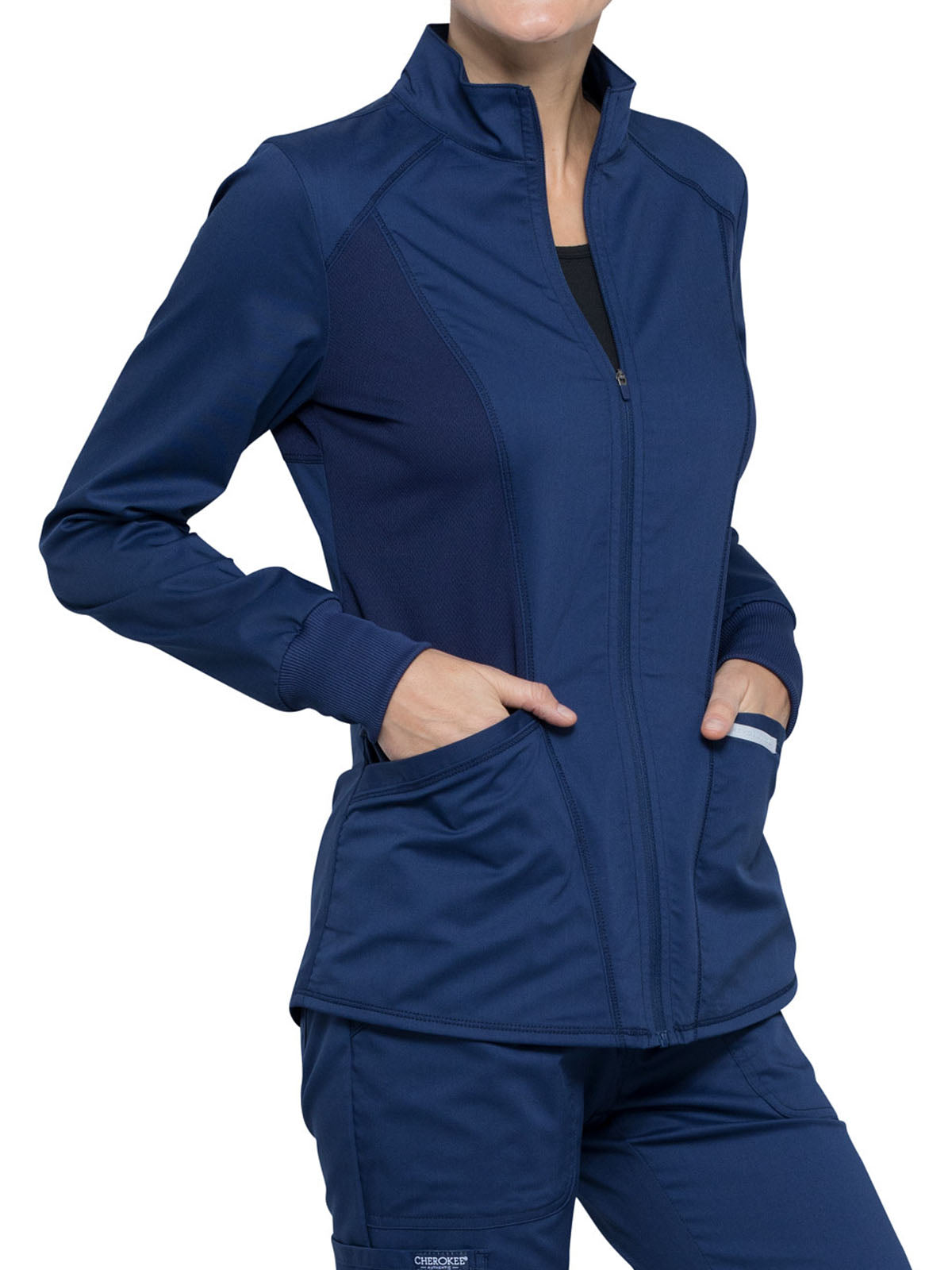 Women's 2-Pocket Zip Front Jacket - WW301 - Navy