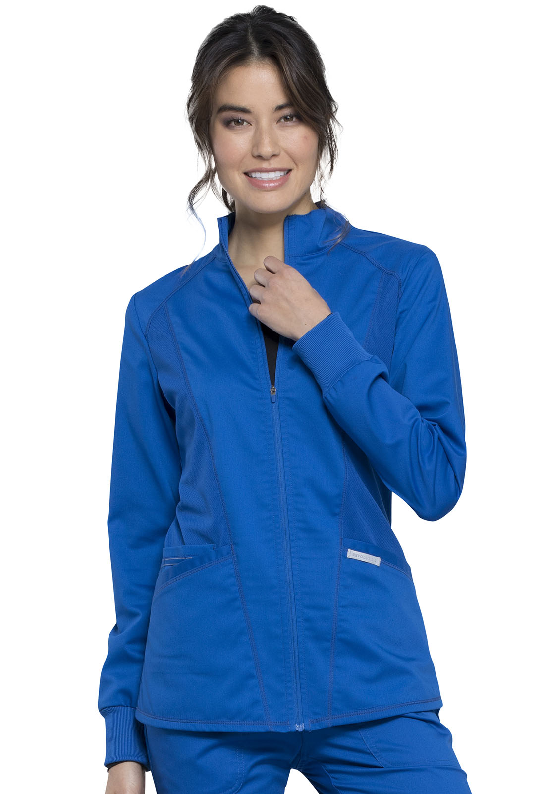 Women's 2-Pocket Zip Front Scrub Jacket - WW301 - Royal