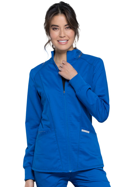 Women's 2-Pocket Zip Front Scrub Jacket - WW301 - Royal