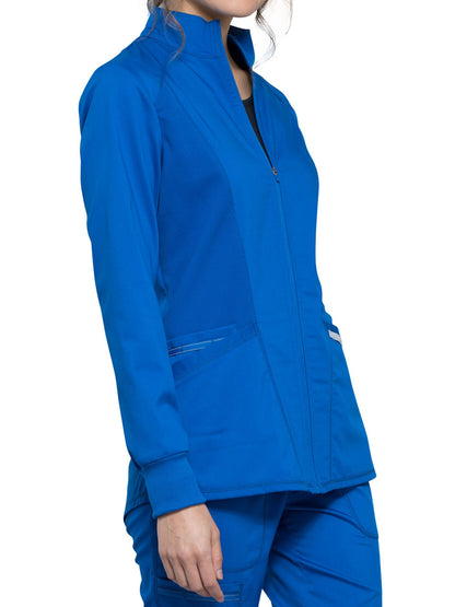 Women's 2-Pocket Zip Front Scrub Jacket - WW301 - Royal